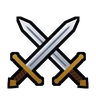 Crossed swords on an elite